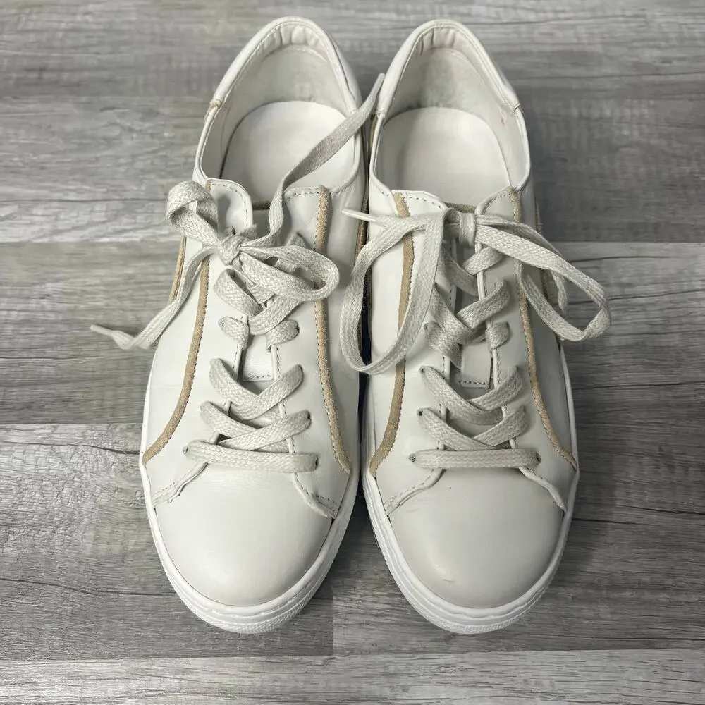 Able Nera Lace Up Sneaker Bone Camel Size 8 1/2